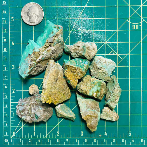 Lime Green Rough Natural Broken Arrow Variscite Chunks Dimensions