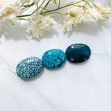 Medium Sky Blue Nugget Yungai Beads, Set of 3 Dimensions