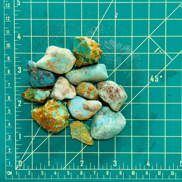 Sky Blue Rough Natural Stabilized Royston Turquoise Chunks Dimensions