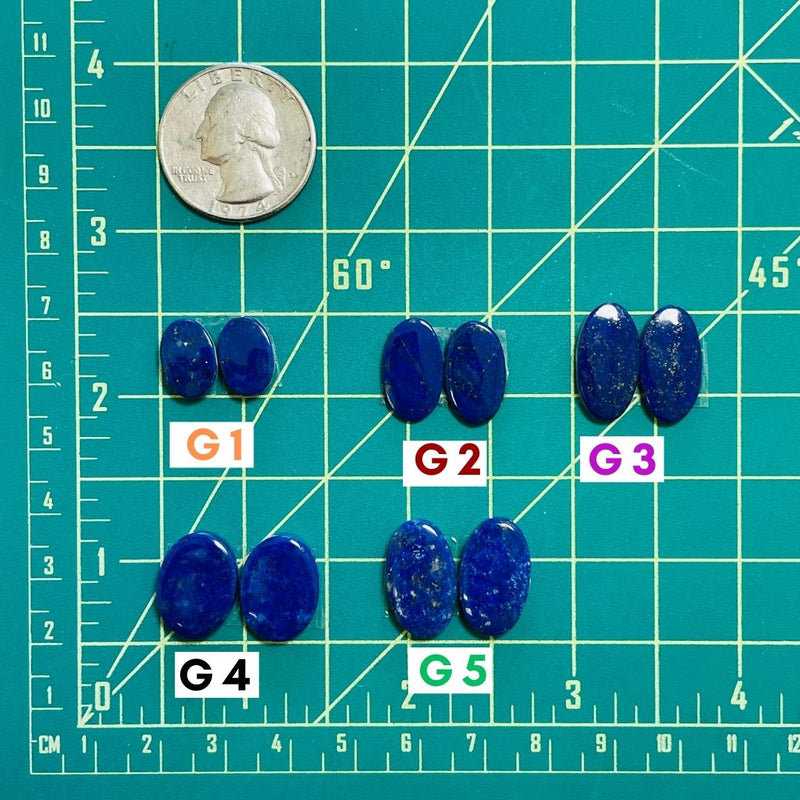 4. Medium Oval Lapis Lazuli, Set of 2 - 082723