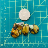 Large Royal Orange Mixed Treasure Mountain Turquoise, Set of 4 Dimensions