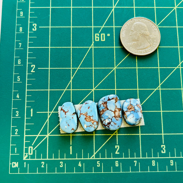 Small Sky Blue Freeform Golden Hills Turquoise, Set of 4 Dimensions