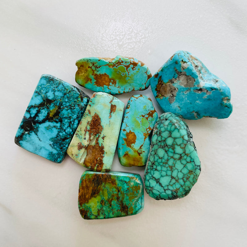 Turquoise Rough Slabs Ocean Blue Rough Natural Mixed Turquoise Slabs - Turquoise Moose
