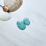 Large Sky Blue Oval Milky Way Turquoise, Set of 2 Background