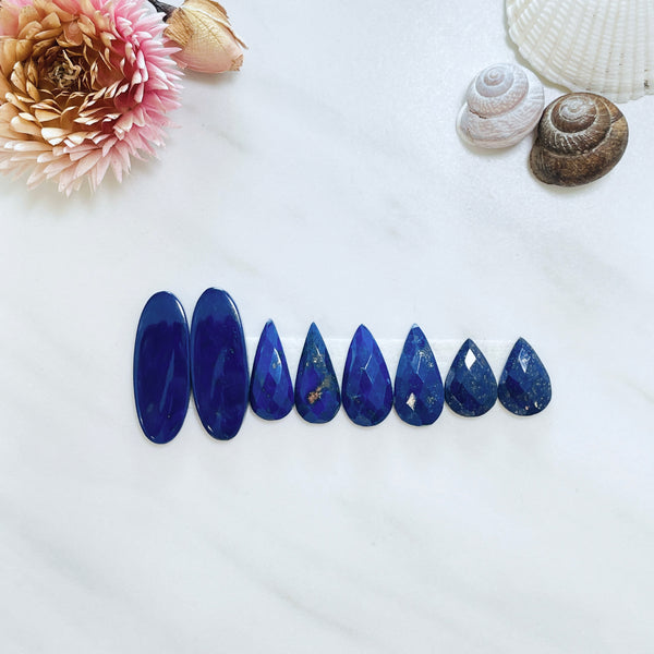 Medium Deep Blue Mixed Lapis Lazuli, Set of 8 Background