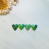 Medium Sea Green Heart Yungai Turquoise, Set of 4 Background