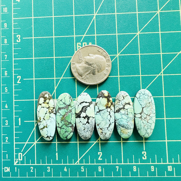 Large Mixed Surfboard Wild Horse Turquoise, Set of 6 Dimensions