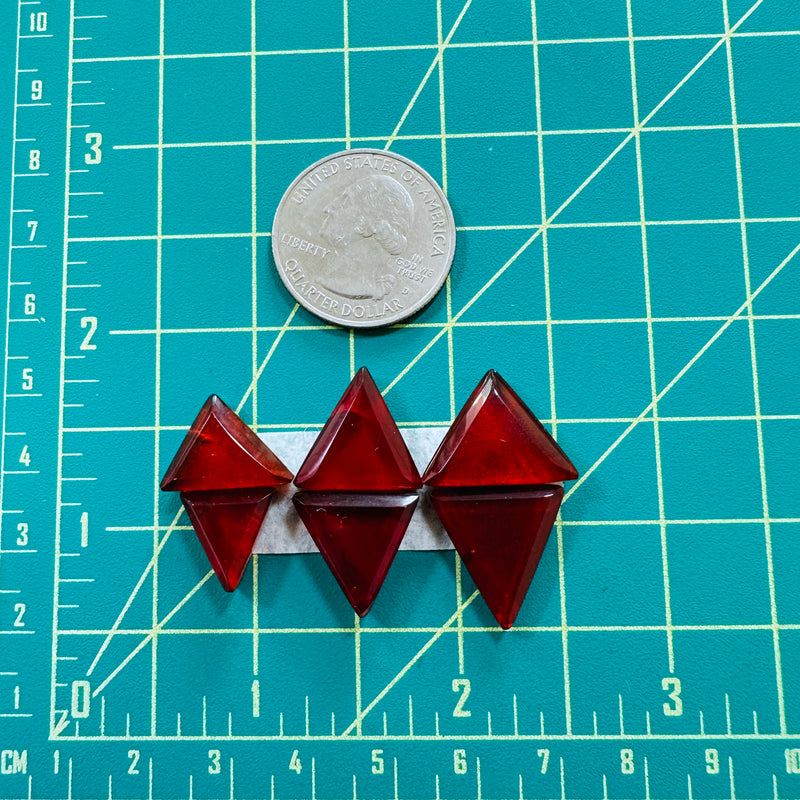 Medium Red Triangle Rosarita, Set of 6 Dimensions