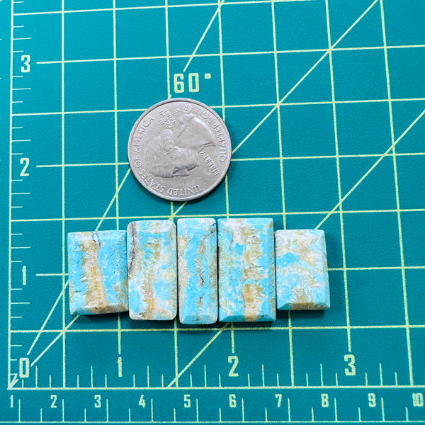 Large Sky Blue Bar Sand Hill Turquoise, Set of 5 Dimensions