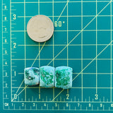 Medium Mint Green Barrel Sand Hill Turquoise, Set of 3 Dimensions