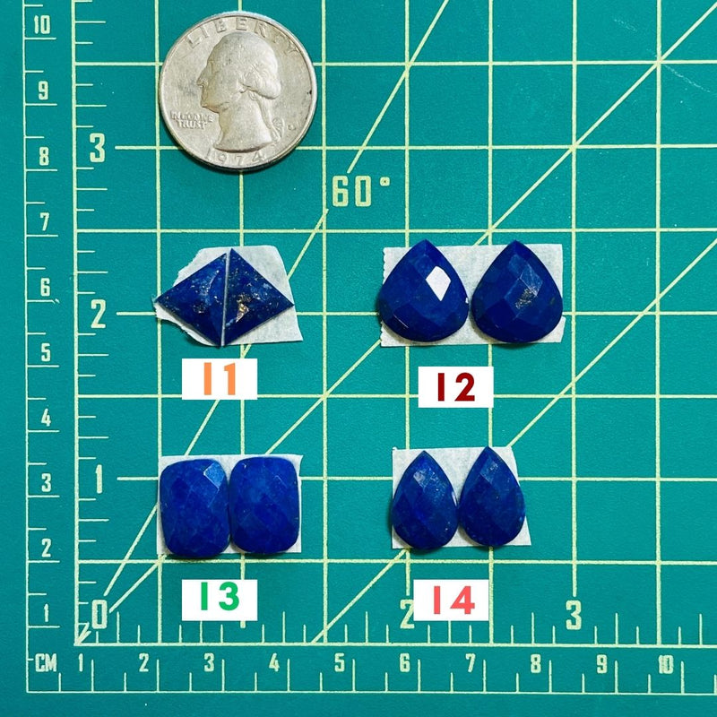 2. Medium Teardrop Lapis Lazuli, Set of 2 - 090323