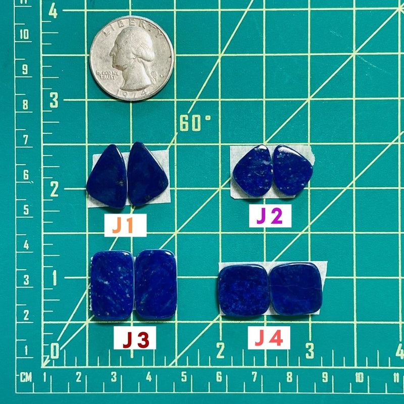 4. Medium Cushion Lapis Lazuli, Set of 2 - 081323
