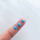 4x6mm Oval Sleeping Beauty Turquoise Cabochons, Set of 10