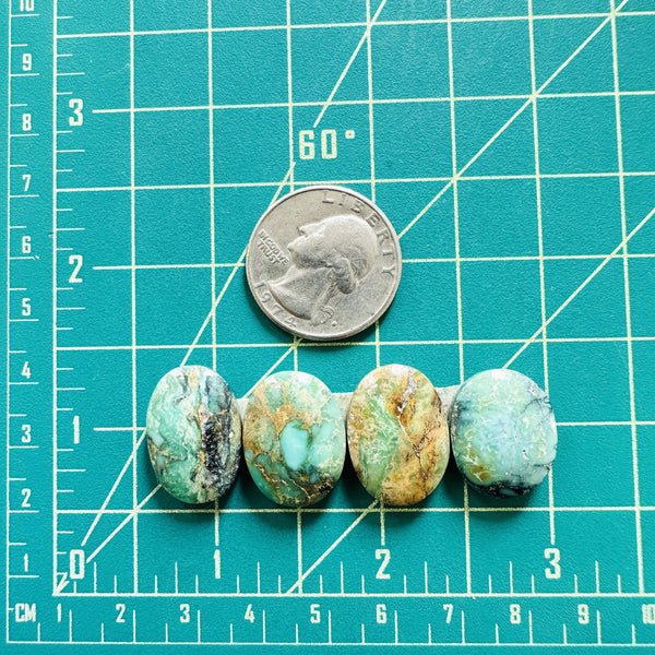 Medium Mixed Oval Mixed Turquoise, Set of 4 Dimensions