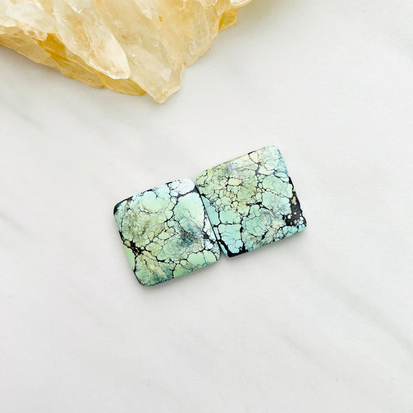 Large Faint Green Square Wild Horse Turquoise, Set of 2 Background