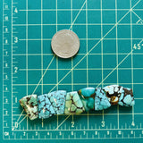 Medium Mixed Petal Mixed Turquoise, Set of 8 Dimensions