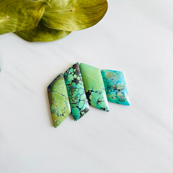 Large Mixed Freeform Wild Horse Turquoise, Set of 4 Background