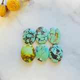 MInt Mixed Oval Mixed Turquoise, Set of 6 Background