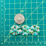Small Ocean Blue Mixed Sonoran Blue Turquoise, Set of 21 Dimensions