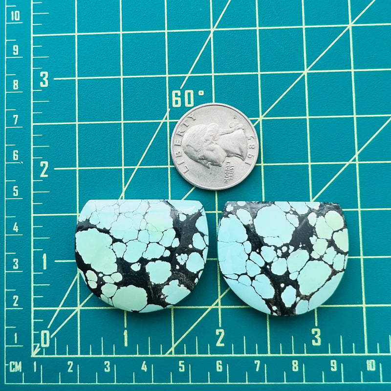 L29 x W35 x H8 Mint Green Half Moon Treasure Mountain Turquoise, Set of 2 Dimensions