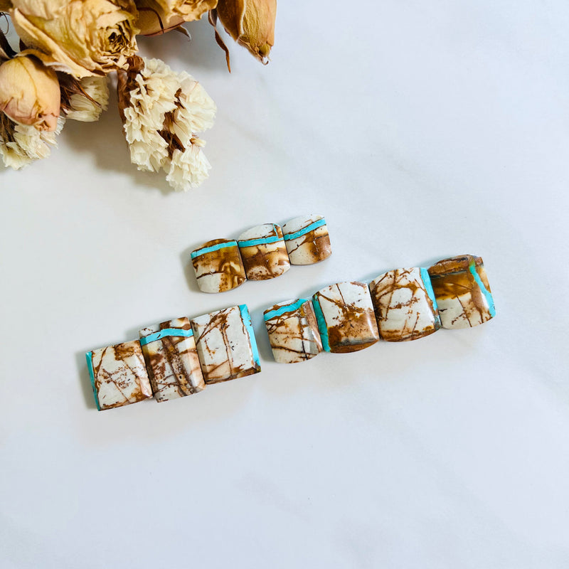 Mixed Sky Blue Mixed Royston Turquoise, Set of 10 Background