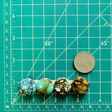 Medium Mixed Round Mixed Turquoise, Set of 4 Dimensions