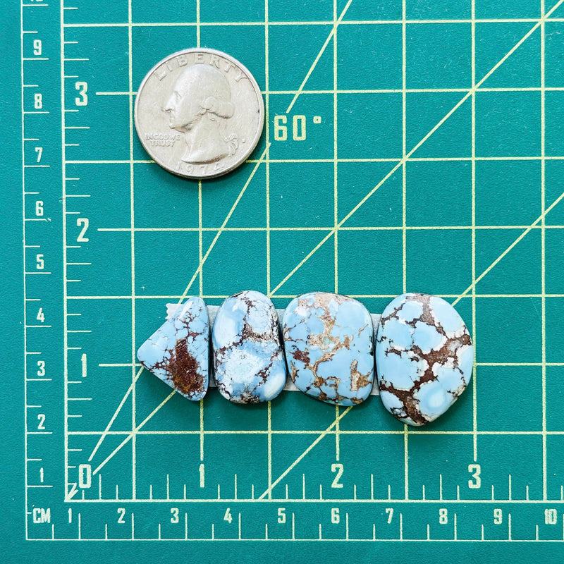 Large Sky Blue Mixed Golden Hills Turquoise, Set of 4 Dimensions